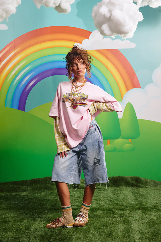 The Sabbi Outlaw Shirt Tee - Pink/Green