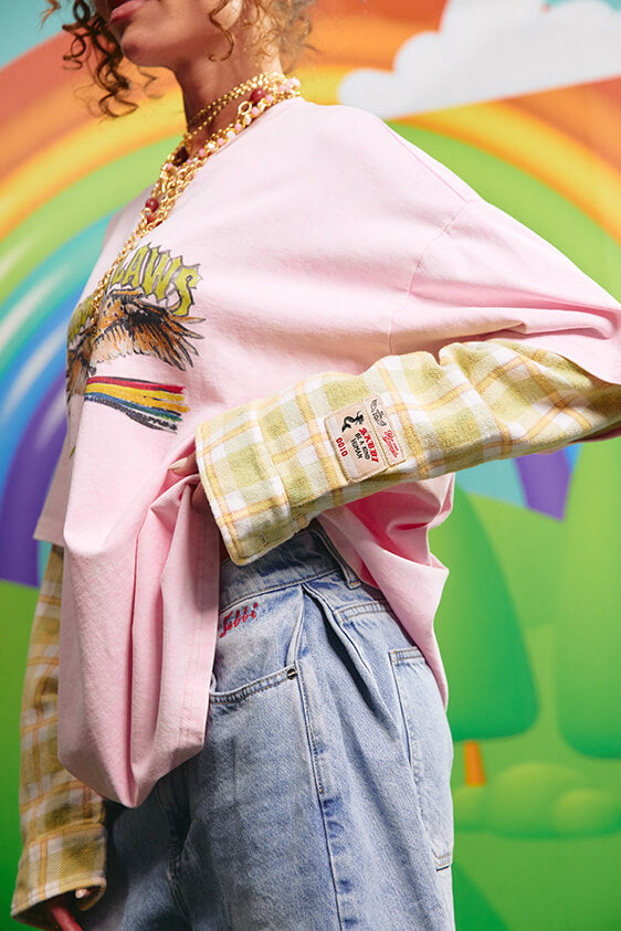 The Sabbi Outlaw Shirt Tee - Pink/Green