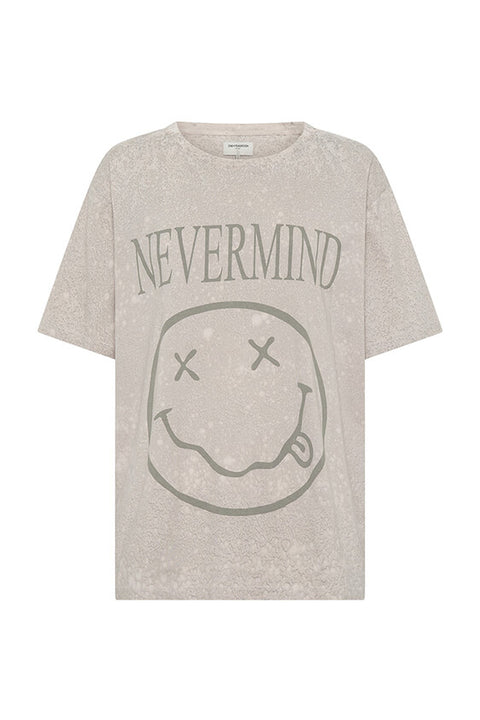 Nevermind Hand Dyed Raindrop Boyfriend Tee - Stone