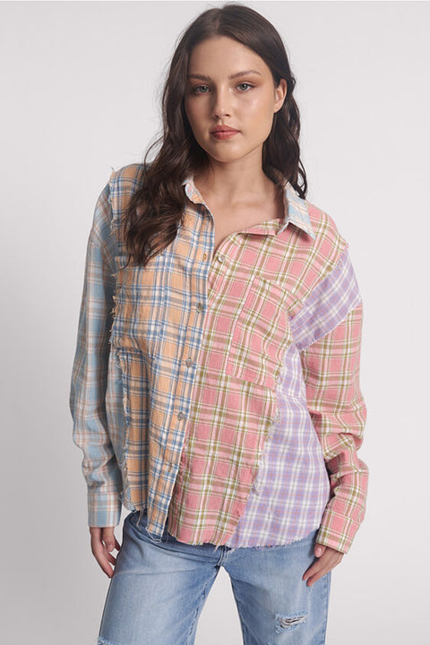 Patchwork Cotton Check Shirt
