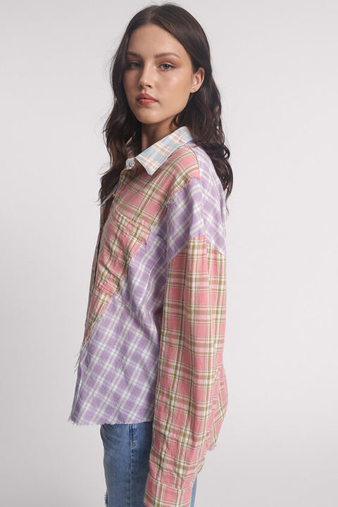 Patchwork Cotton Check Shirt