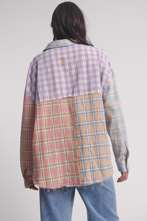 Patchwork Cotton Check Shirt
