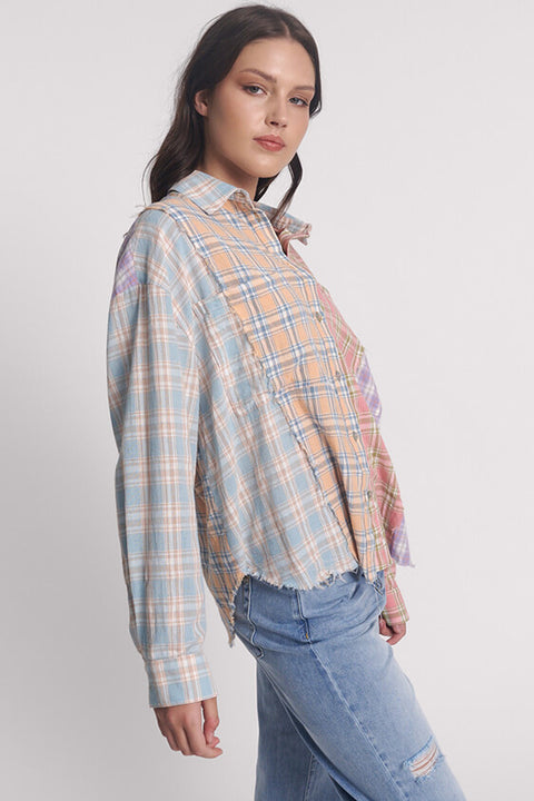 Patchwork Cotton Check Shirt