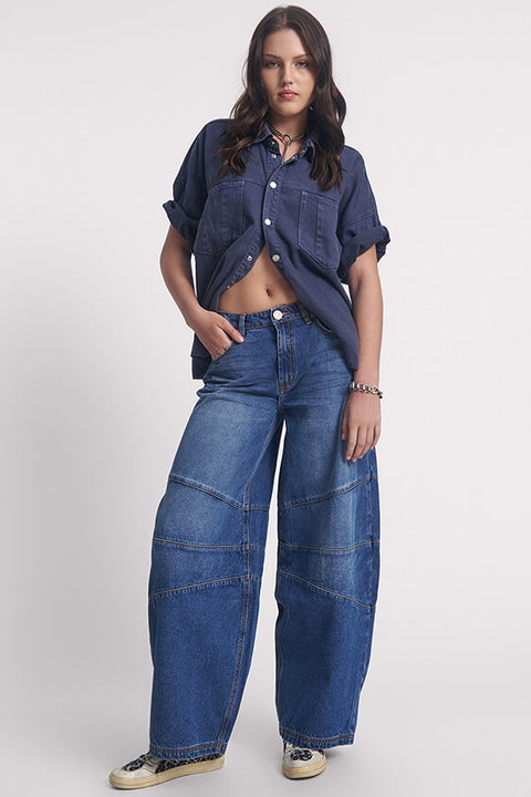 Deep Pacifica Barrel Mid Waist Denim Jean