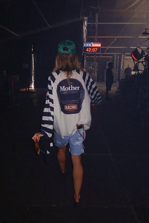 Mother Striped Mesh Long Sleeve
