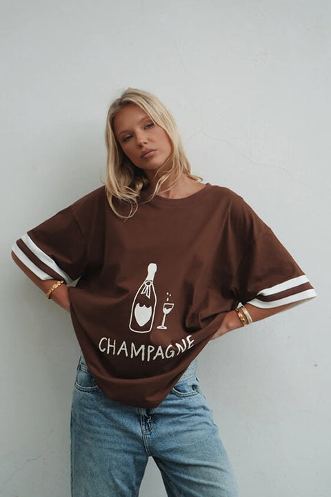 The Champagne Tee - Chocolate