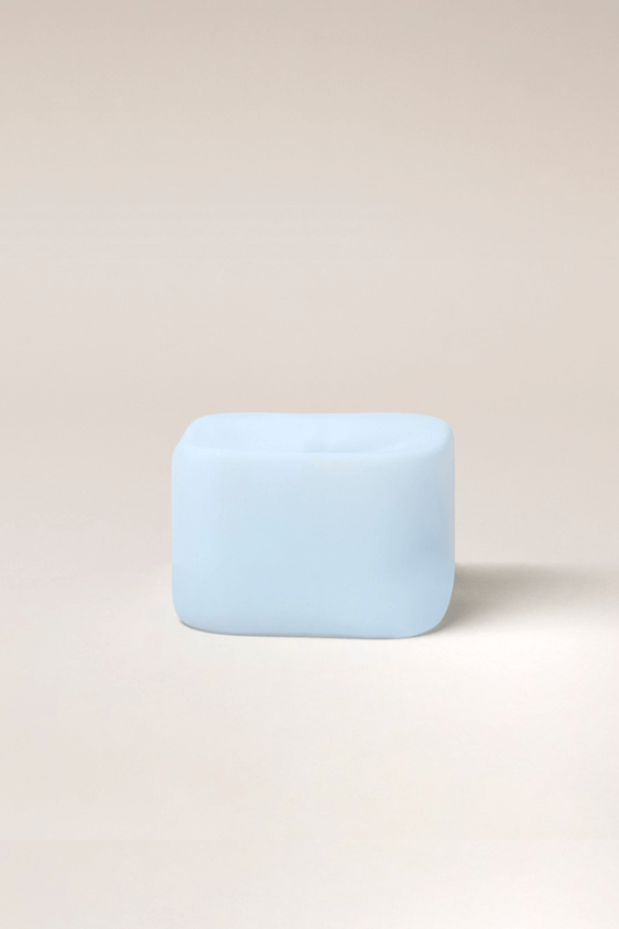Frosted Cube Holder - Blue