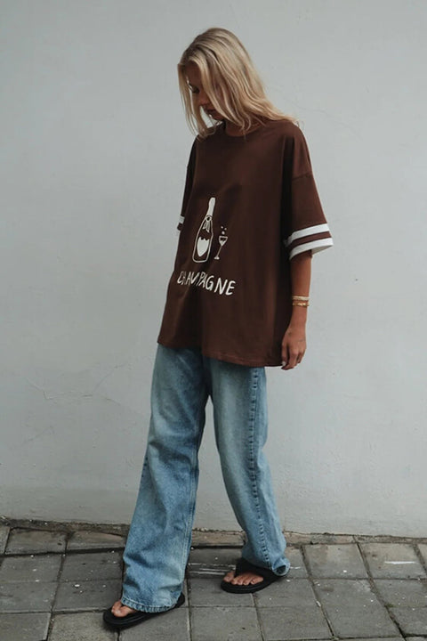 The Champagne Tee - Chocolate