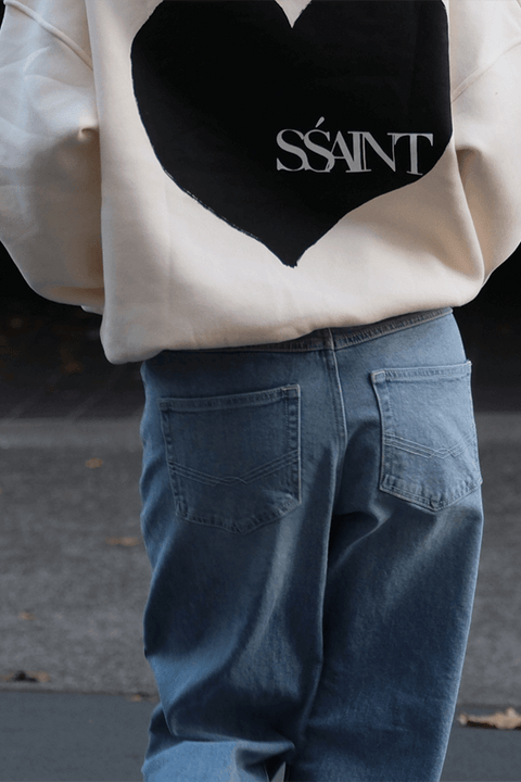 Heart Hoodie - Butter and Black