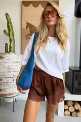 Amélie Lace Shorts - Chocolate