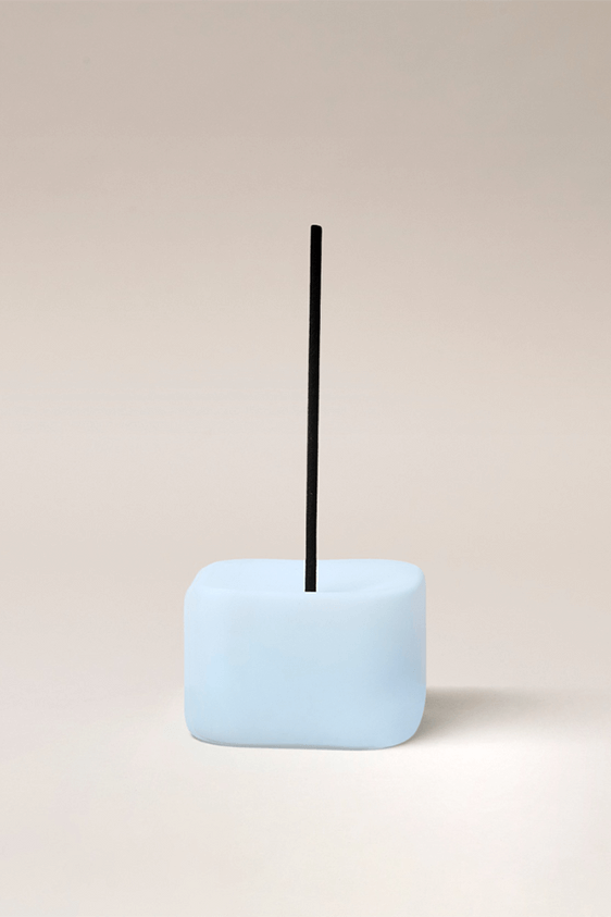 Frosted Cube Holder - Blue