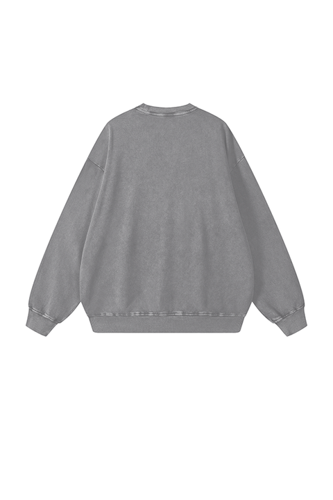 Her Mess Crew Neck Sweatshirt - Grey Acid Wash