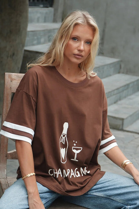 The Champagne Tee - Chocolate