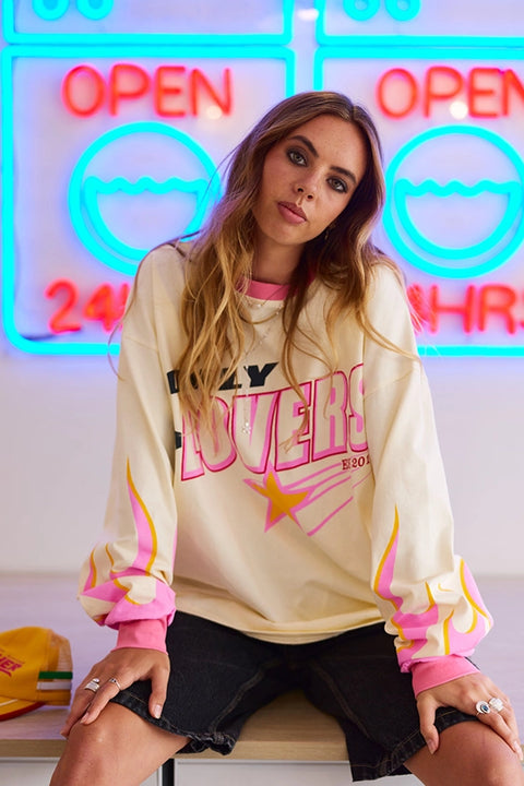 Moto Long Sleeve Tee - Cream