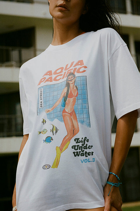 Aqua Pacific Tee - White