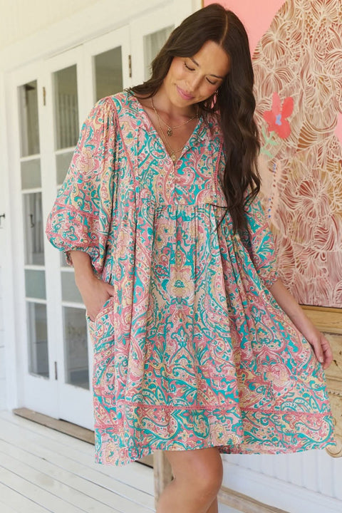 Adela Mini Dress - Ocean Lullaby Print