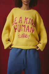 Be a Kind Human Knit Jumper - Yellow