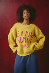 Be a Kind Human Knit Jumper - Yellow