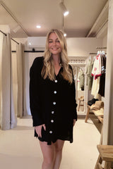 Classic Oversized Boyfriend Shirt - Black Fujiette