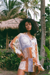 Classic Oversized Boyfriend Shirt - Paisley Patchwork