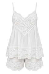 Sunday Lace Shorts - White