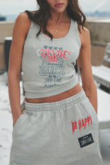 Be Happy Tank - Grey