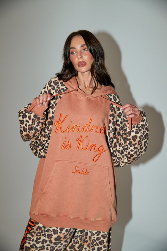 Kindness is King Leopard Hoodie