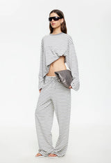 Bloom Long Sleeve Top - Ash Stripe