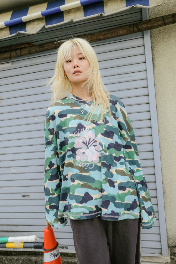 Camo Hibiscus Speedway LS Tee