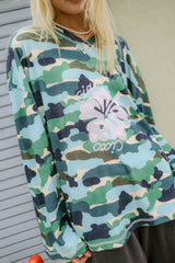 Camo Hibiscus Speedway LS Tee
