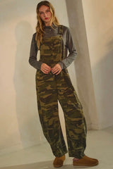Camo Barrel-Leg Overalls