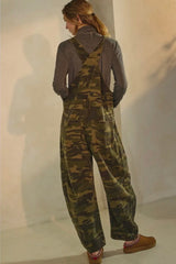 Camo Barrel-Leg Overalls