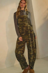Camo Barrel-Leg Overalls