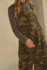 Camo Barrel-Leg Overalls