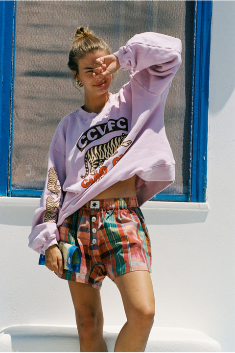 Ciao Ciao Football Club Tiger Sweater - Lilac Pink