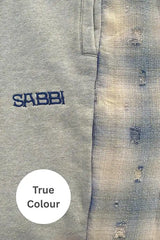 Check Mate Wide Leg Trackies - Blue