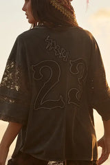 The Chase Your Dreams Lace Tee - Black