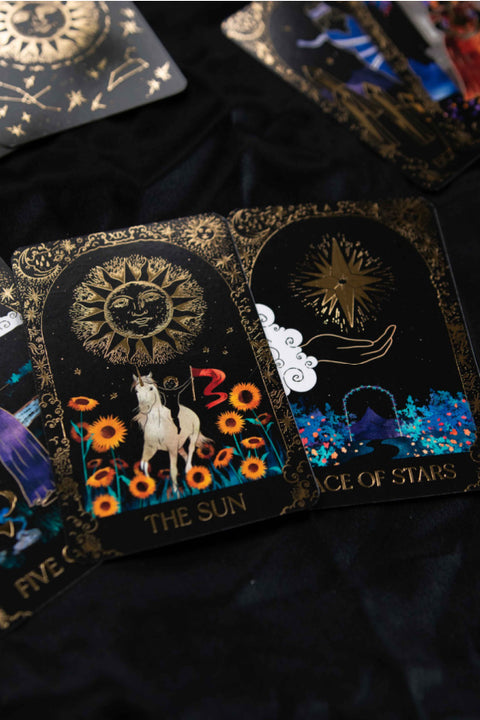 Dreamy Moons Tarot Card Deck - Black