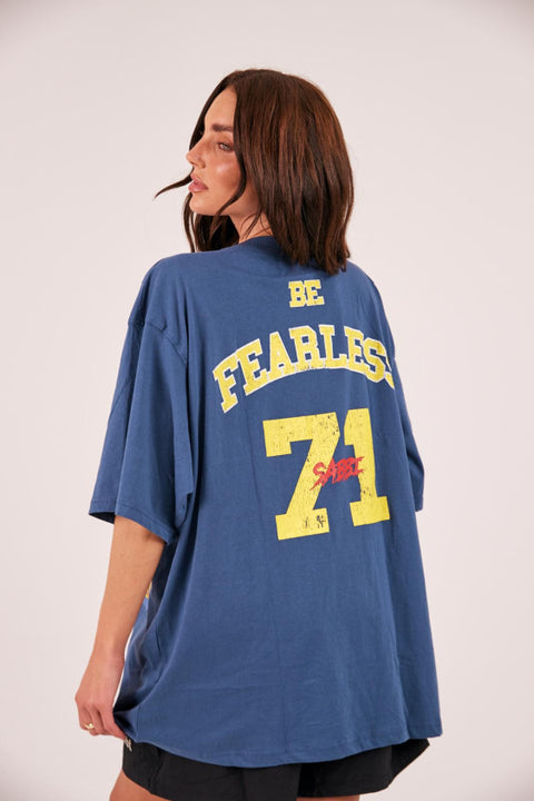The Very Oversized Beaded Dream Big Tee - Blue