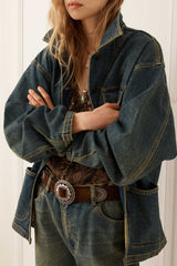Drew Denim Jacket - Dirty Indigo Blue