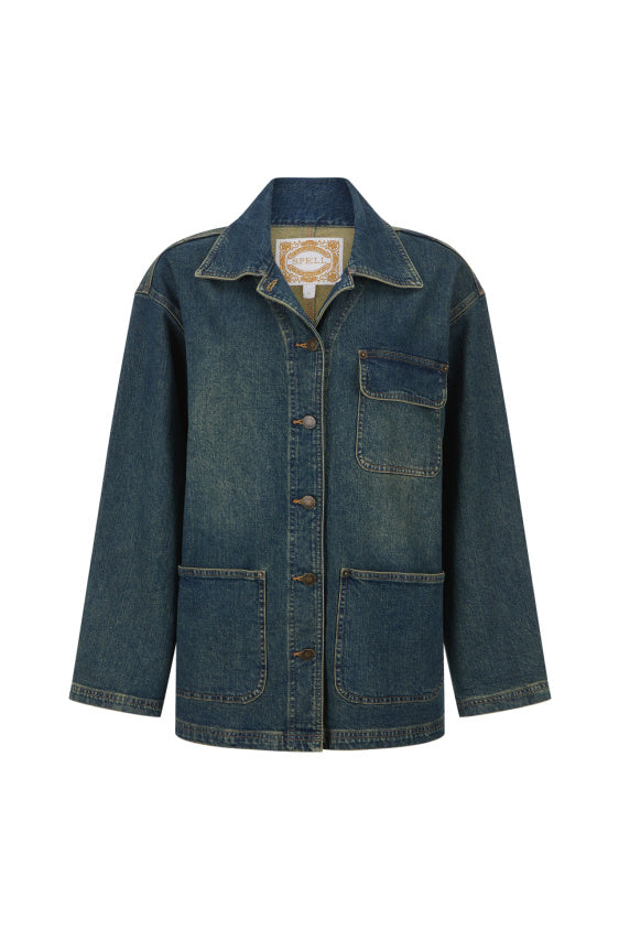 Drew Denim Jacket - Dirty Indigo Blue
