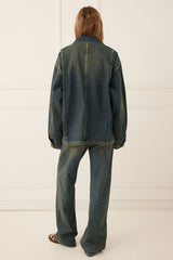 Drew Denim Jacket - Dirty Indigo Blue
