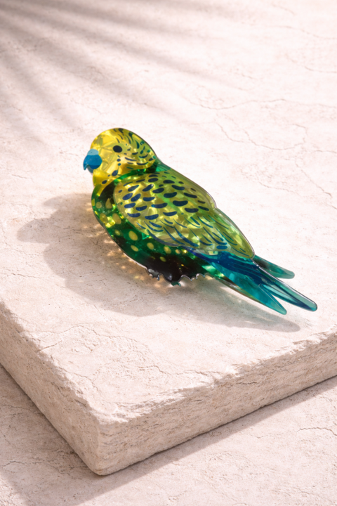 Emerald Budgie Hair Claw Clip