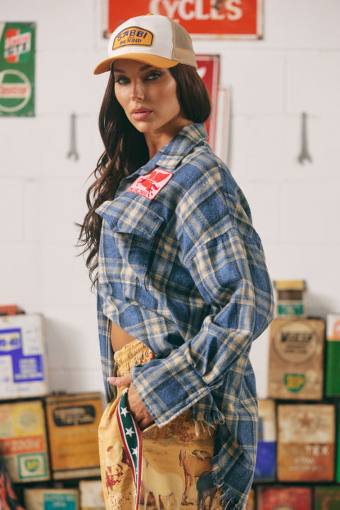 Horse Power Flannel - Blue