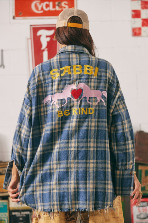 Horse Power Flannel - Blue