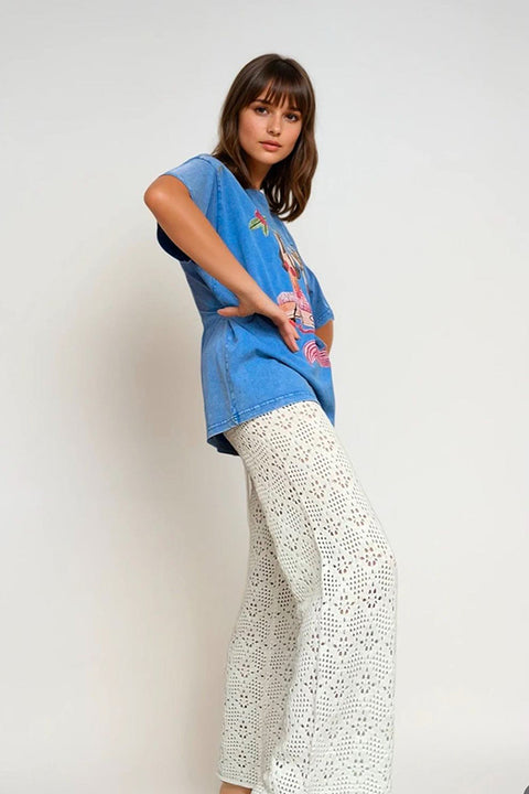 Oversized Mermaid Tee - Light Blue