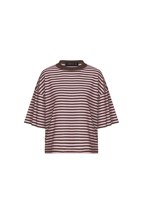 Bloom Short Sleeve Top - Chocolate Blush Stripe