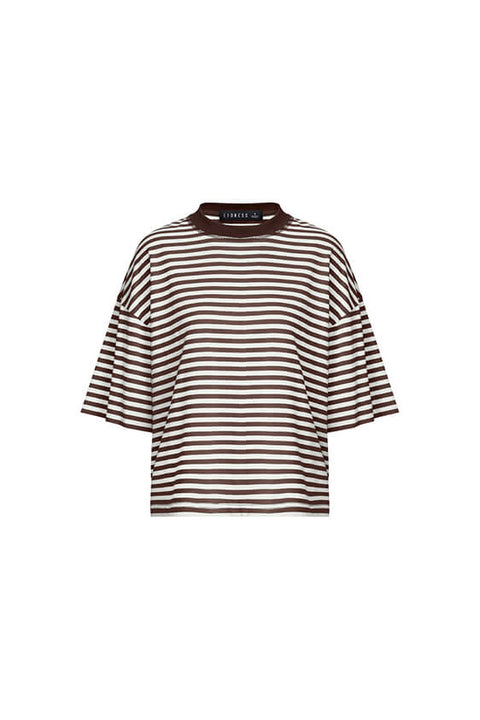 Bloom Short Sleeve Top - Dark Chocolate Stripe