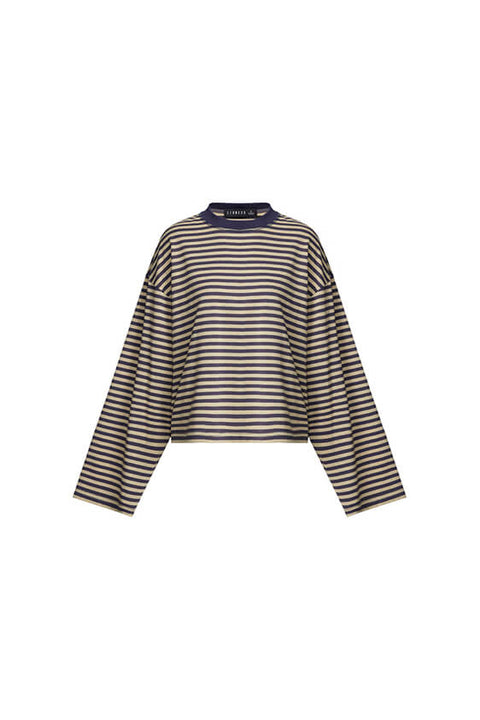 Bloom Long Sleeve Top - Beige Stripe