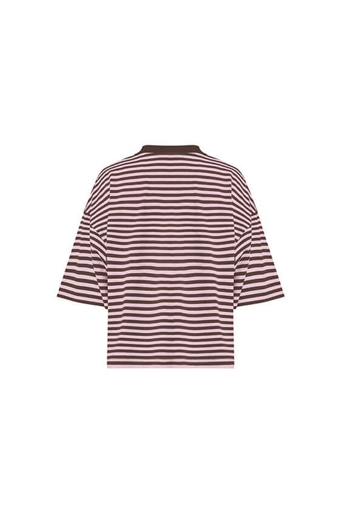 Bloom Short Sleeve Top - Chocolate Blush Stripe